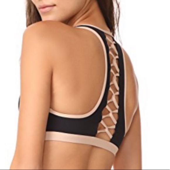 L*Space Black & Arab Skylar Swim Top XS NWT